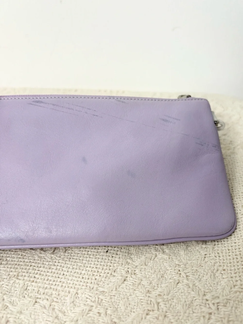 Y2K Vintage Coach Hamptons Large Skinny Wristlet 7734 Lilac Leather Two Tone